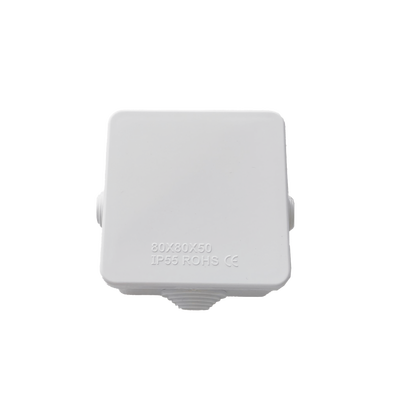 Caja de Conexiones Impermeable IP55 con 4 Entradas, 80 x 80 x 50 mm, para Instalaciones Industriales, Comerciales y Resi
