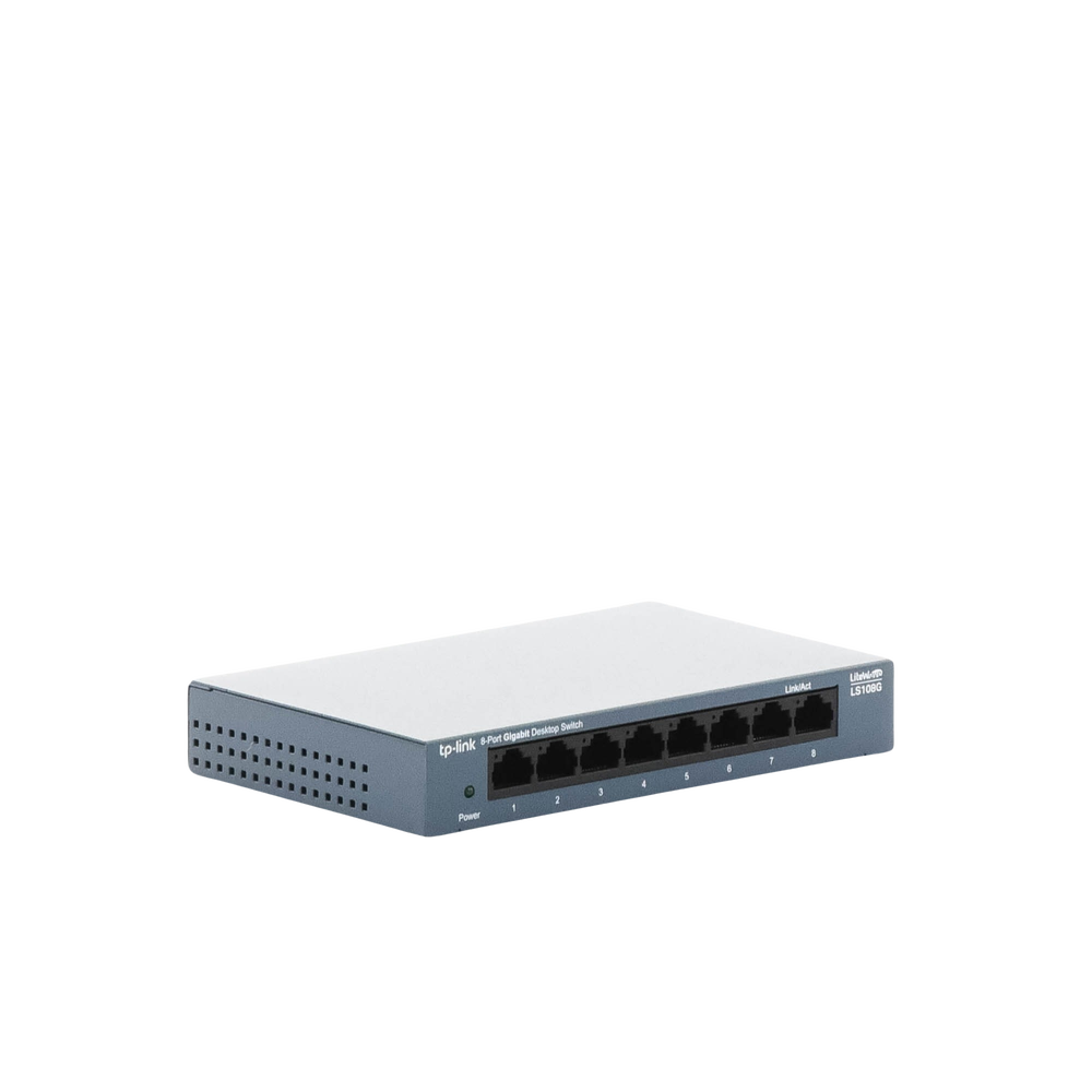 8-Port 10/100/1000Mbps Gigabit Desktop Switch, Metal Housing