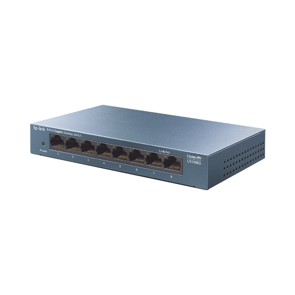 Switch de escritorio Gigabit de 8 puertos 10/100/1000Mbps, carcasa metálica 