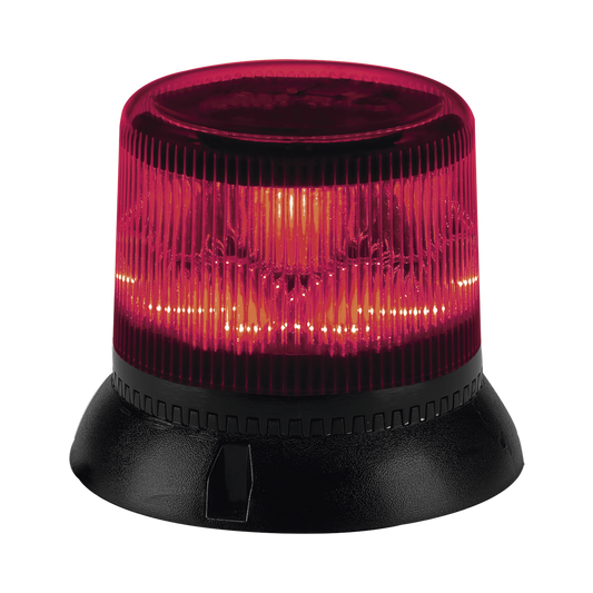 Baliza de LED rojo compacta de doble nivel, discreta lente color rojo, montaje permanente