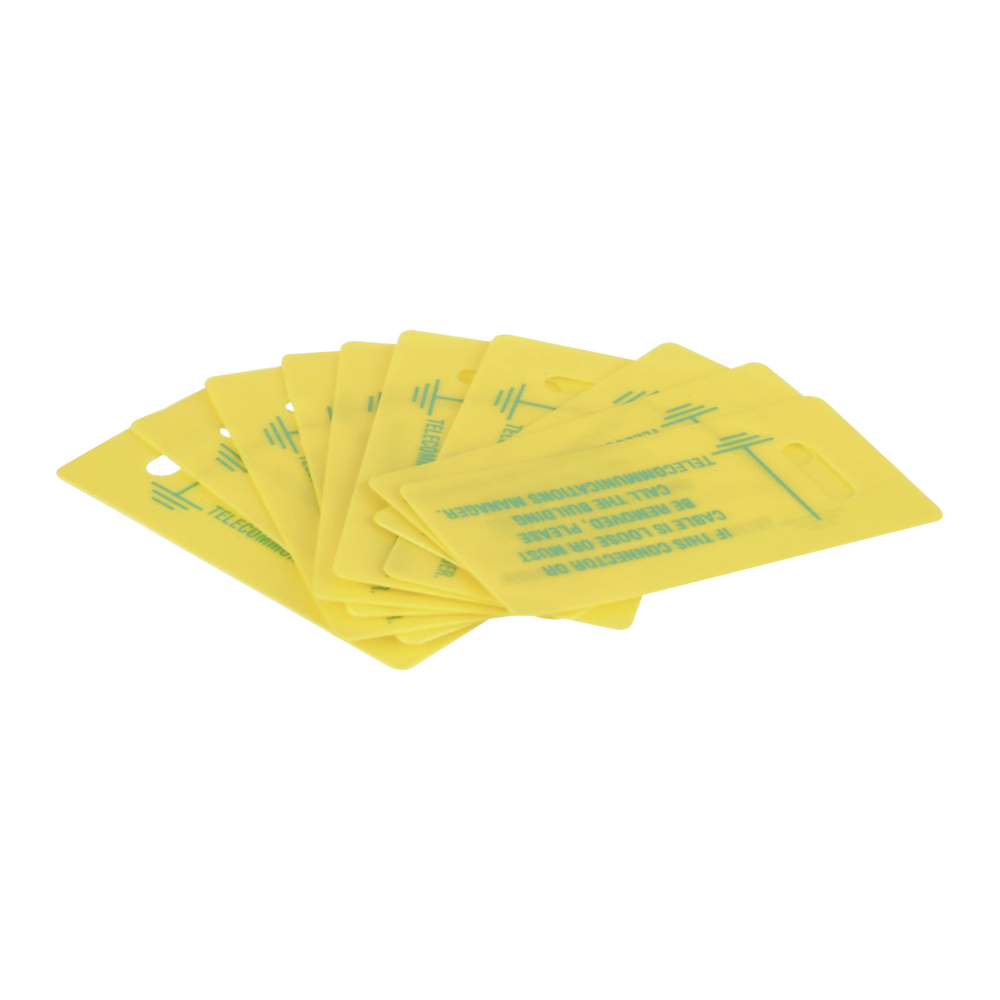 Kit of 10 Printed Labels for Physical Ground Identification, Includes 10 Flame Retardant Cable Ties