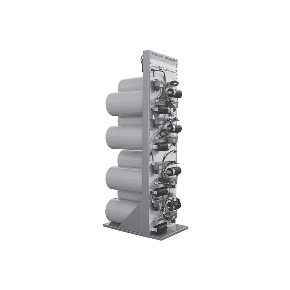 Combinador en Rack 24", 400-512 MHz, 10Can.(10"Dia.) 250 KHz Tx-Tx, Monitor/Pot. 150 Watt, N Hembras.