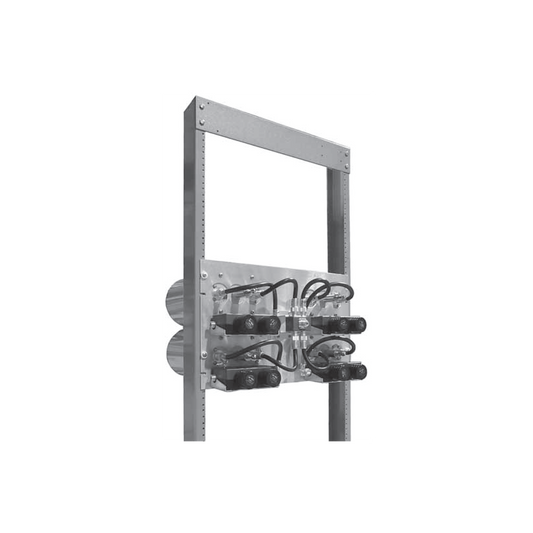 Combinador en Panel para Rack 19" 851-869 MHz, 4 Canales (6" Diam.) 500 kHz, 100 Watt, N Hembras.