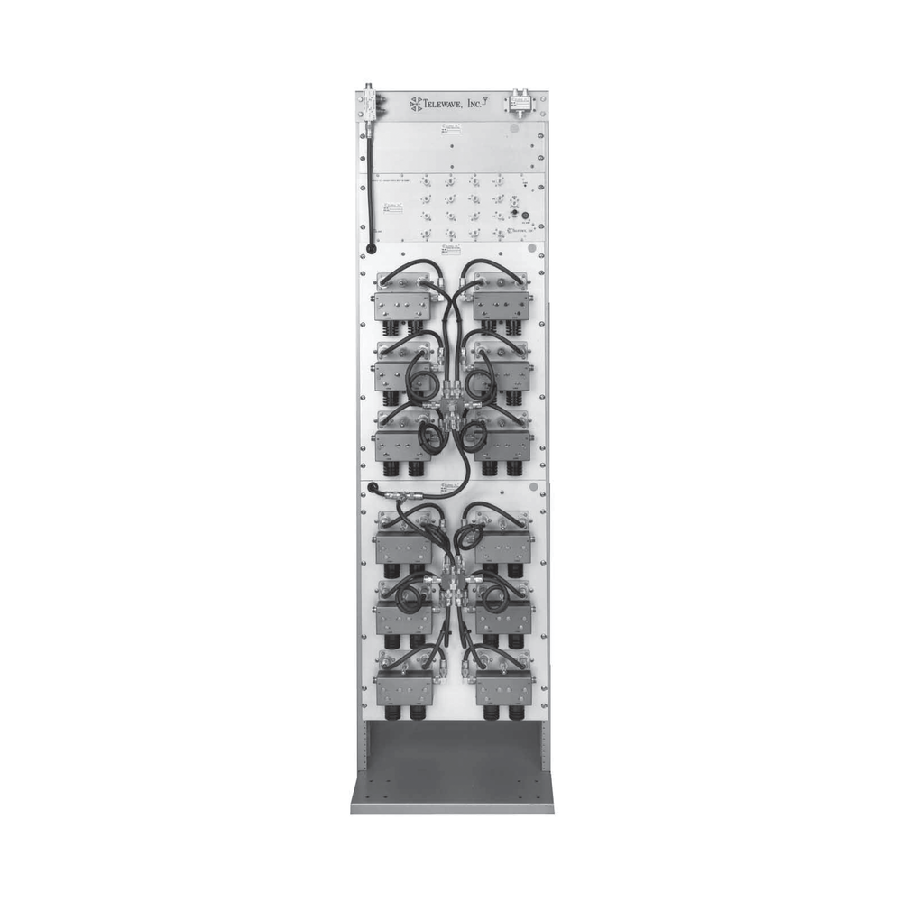 Combinador en Panel para Rack 19" 300-400 MHz, 8 Canales (7"Diam.) 250 kHz Sep, 100/150 Watt, N Hembras.