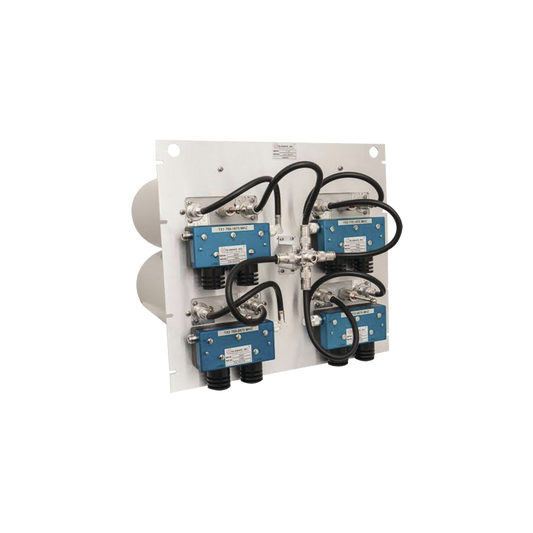 Combinador en Panel para Rack 19" 400-512 MHz, 7 Canales (7" Diam.) 250 kHz, 100/150 Watt, N Hembras.