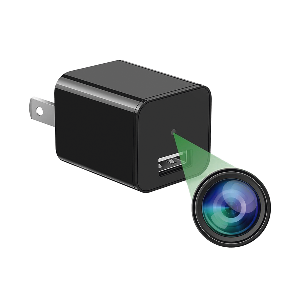 Cámara Oculta en Cargador de Pared / Memoria de 8GB / Resolución 2 Megapixel (1080P) / Grabación Continua o por Movimiento