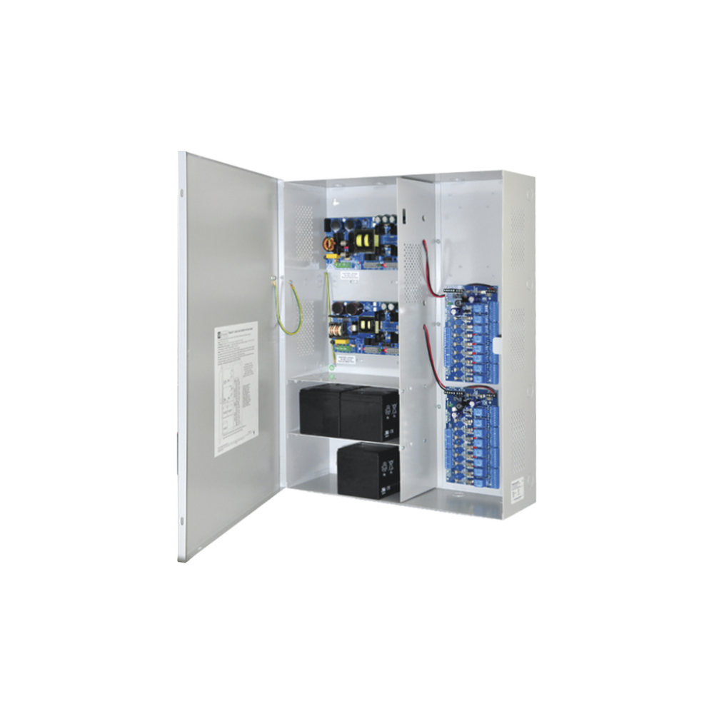 Fuente de poder DUAL ALTRONIX de 12 Vcd @ 9.3 Amper, y 24 Vcd @ 9.6 Amper con 16 salidas, con capacidad de batería de respaldo, requiere batería, para aplicaciones de control de acceso, alarmas, CCTV, con voltaje de entrada en 120 Vca 