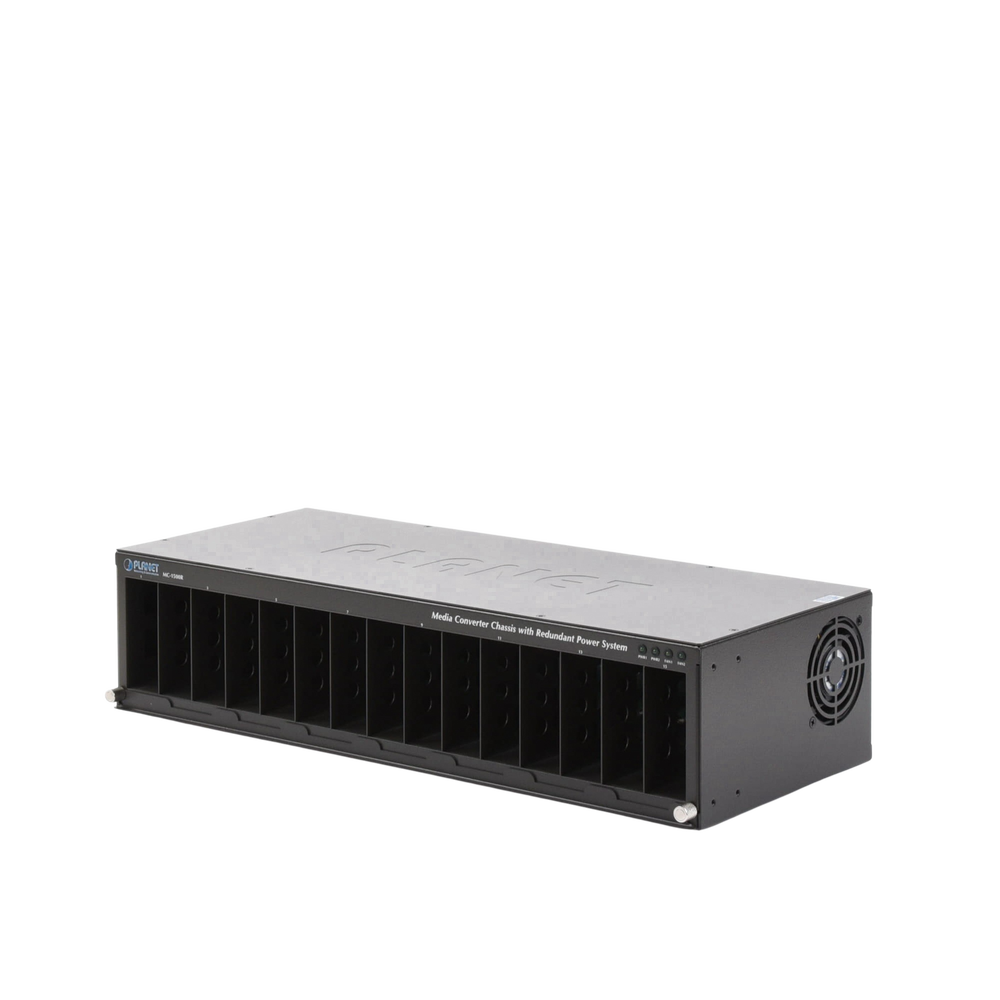 Chassis for 15 media converters with redundant power supply option