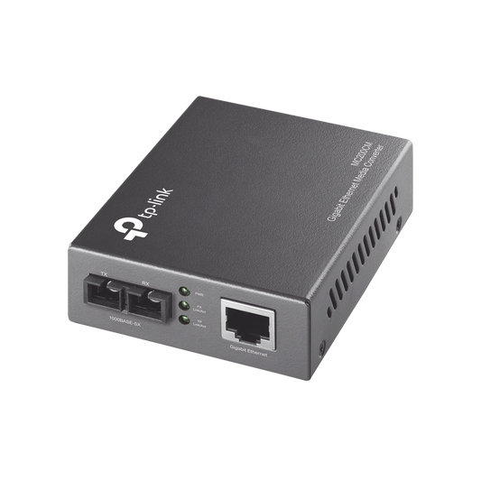 Convertidor Multimedia Multi-modo, 1 puerto RJ45 1000 Mbps, conector de fibra SC, hasta 500 M