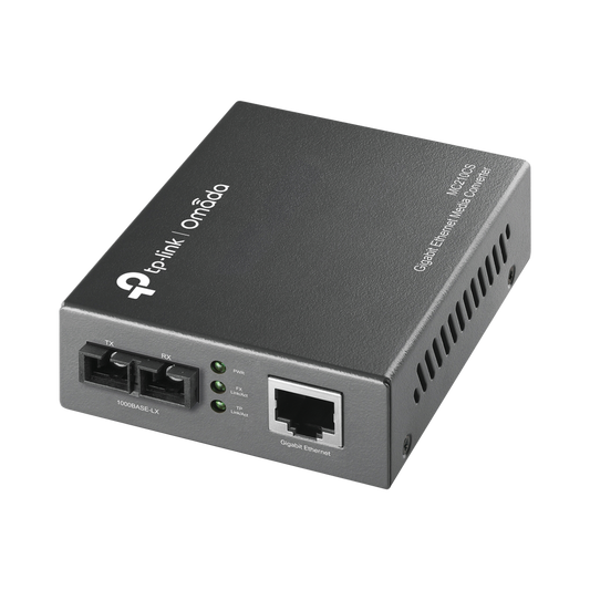 Convertidor Multimedia Mono-modo, 1 puerto RJ45 1000 Mbps, conector de fibra SC, hasta 15 Km