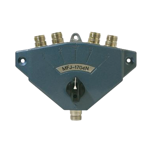 Switch Coaxial de Servicio Pesado para 4 Antenas, N Hembras