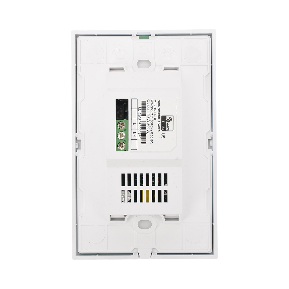 ZWAVE INTERRUPTOR DE PANEL TÁCTIL 2 BOTONES NO CABLE NEUTRO