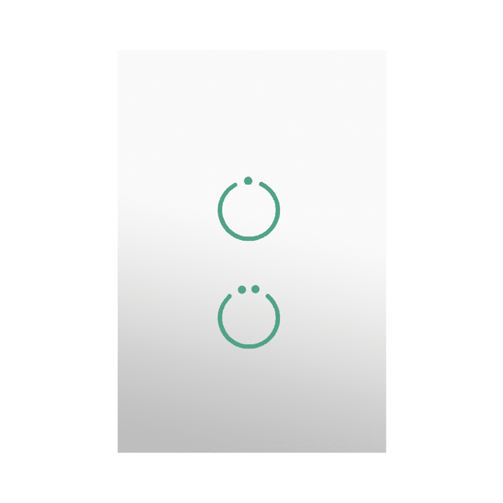 ZWAVE INTERRUPTOR DE PANEL TÁCTIL 2 BOTONES NO CABLE NEUTRO