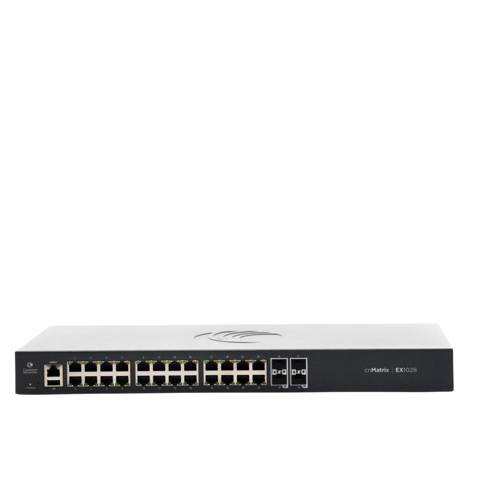 Switch cnMatrix EX1028  de 24 puertos Gigabit Ethernet y 4 SFP, Capa 2,  gestión en la nube