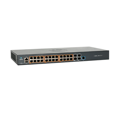 Switch cnMatrix EX2028-P capa 3 de 28 puertos (24 PoE Gigabit 802.3af/at, 4 SFP+) administración desde la Nube (MX-EX202