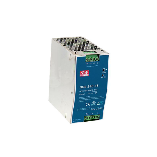 Fuente de Poder Industrial de 240W, salida 48Vcd, 5A, para montaje Riel Din
