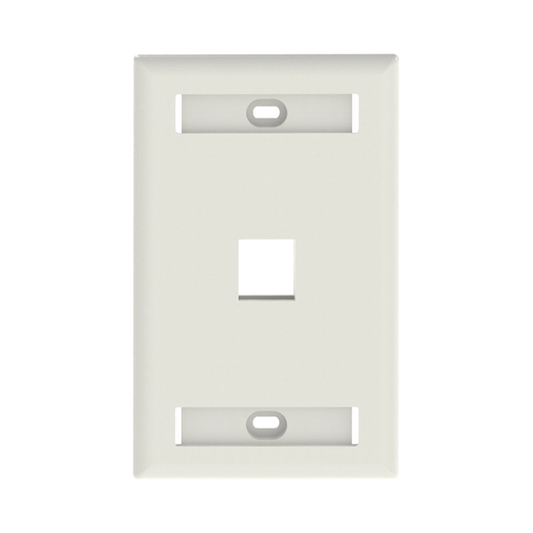Placa de Pared Vertical, Salida Para 1 Puerto Keystone, Con Espacios Para Etiquetas, Color Blanco Mate