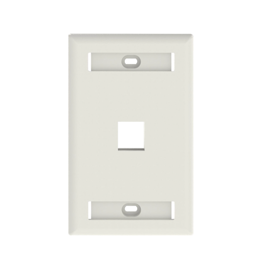 Placa de Pared Vertical, Salida Para 1 Puerto Keystone, Con Espacios Para Etiquetas, Color Blanco