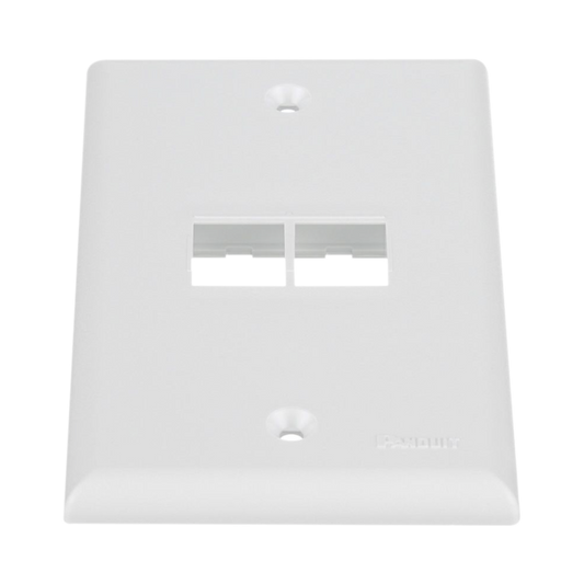 Placa de Pared Vertical, Salida Para 2 Puertos Keystone, Color Blanco