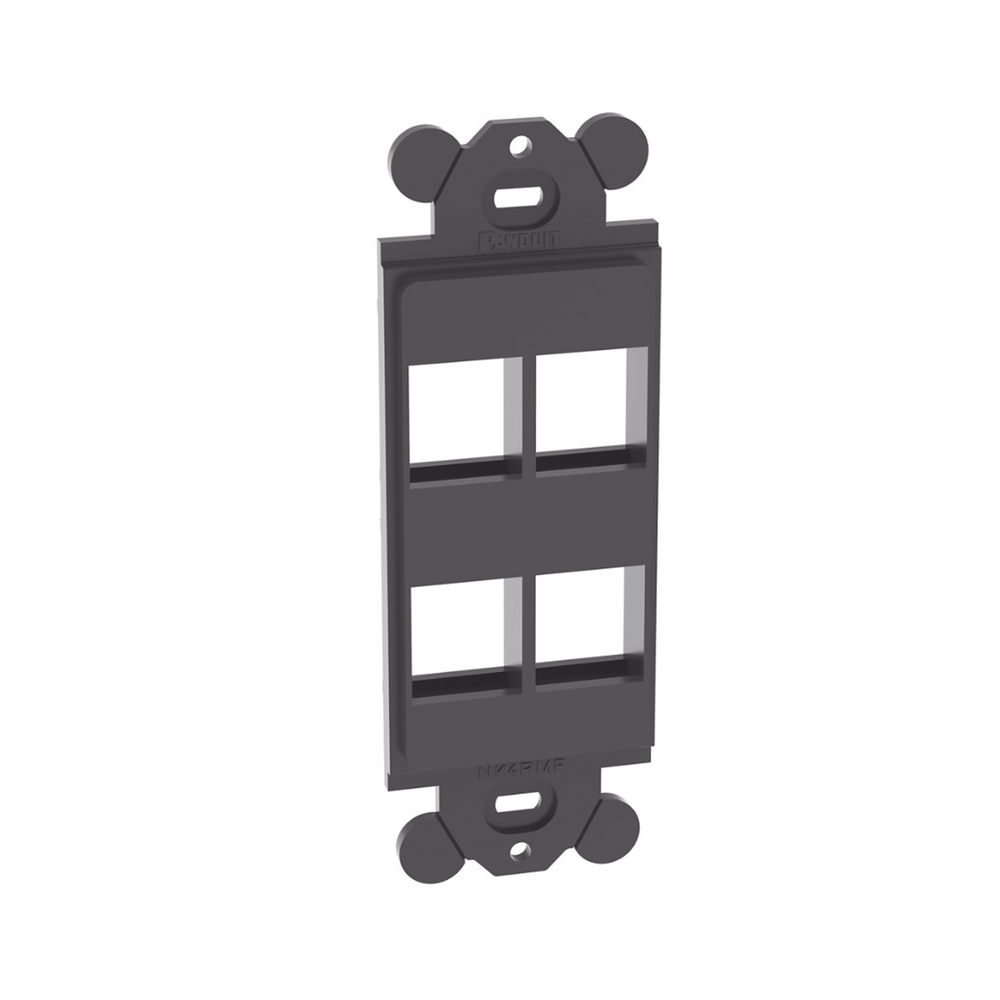 Duplex Module Frame, For Standard GFCI Faceplates, Accepts 4 Keystone Modules, Black