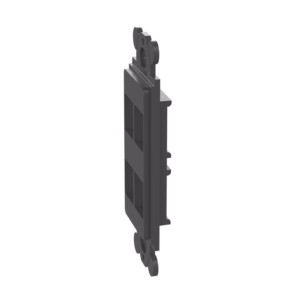 Duplex Module Frame, For Standard GFCI Faceplates, Accepts 4 Keystone Modules, Black