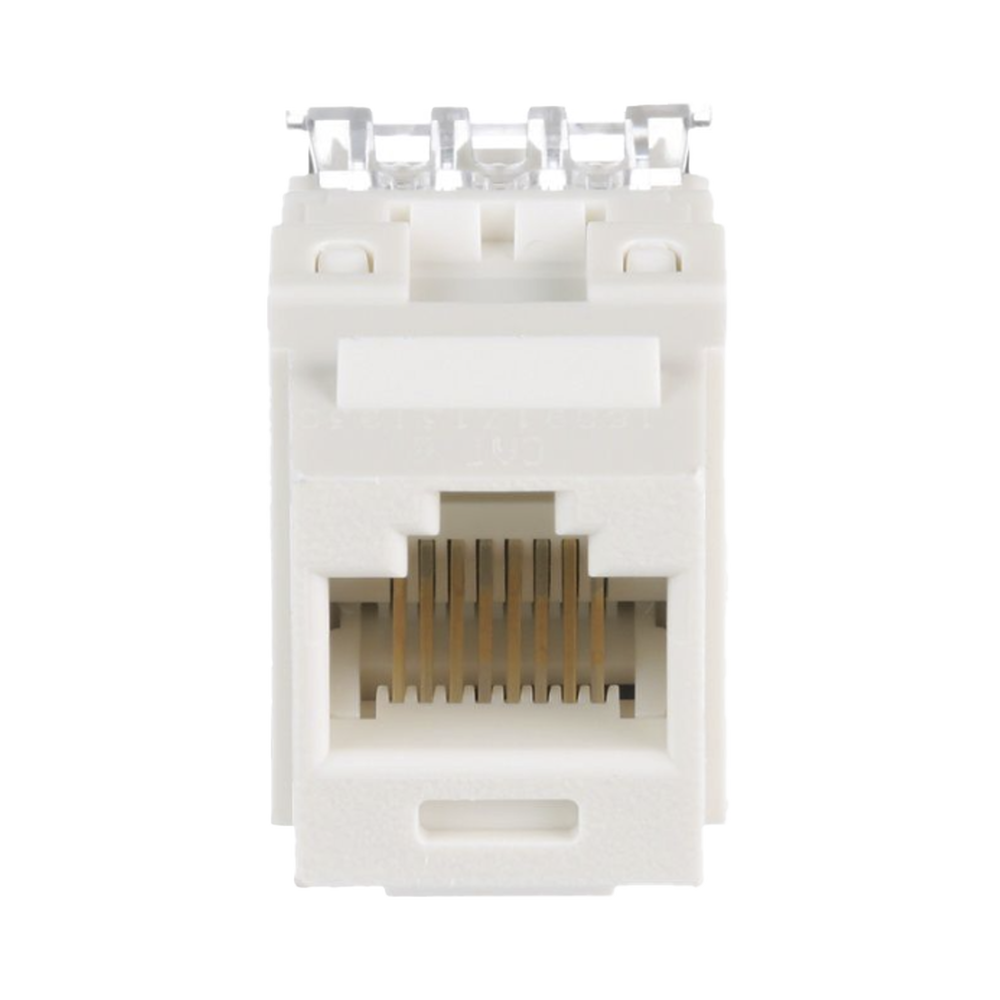 110 Style Jack Connector (Shock Absorber), Keystone Type, Category 6, 8 Position, 8 Wire, Matte White