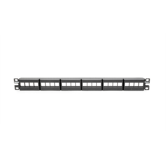 Panel de Parcheo Modular Keystone (Sin Conectores), de 24 Puertos, Identificación con Etiqueta Adhesiva,  1UR