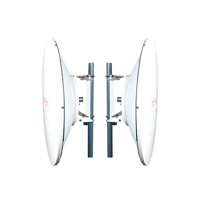 Kit de 2 Antenas de parabola profunda, blindada, con supresión al ruido de 4 ft, 5.9-7.2 GHz, Ganancia 36 dBi con SLANT 