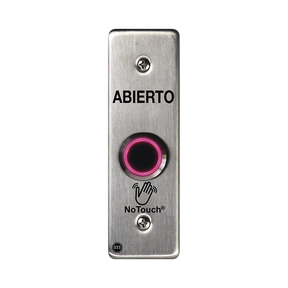 Interruptor IR NoTouch® de Acero Inoxidable / Montaje Delgado / Caja Posterior / Abierto