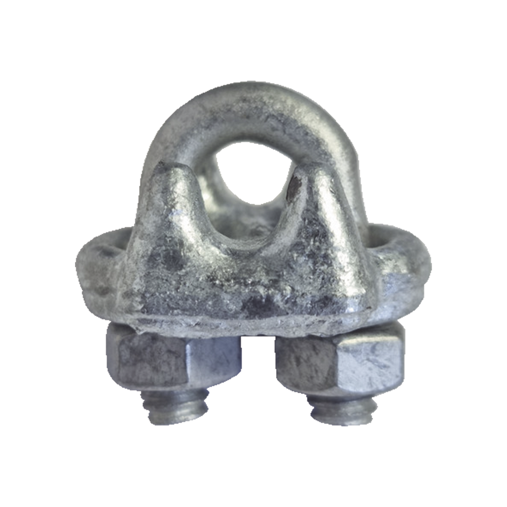 Nudo/ Perro/ Abrazadera Acero Forjado para Cable de 3/8", Galv. por Inmersión en Caliente.