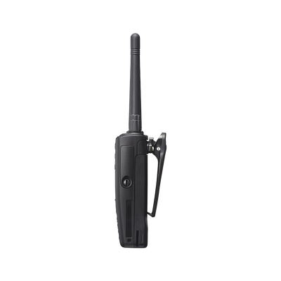 400-520 MHz, 260 Canales, Digital NXDN-DMR-Análogo, GPS, Bluetooth, IP67, 2 Pines, Incluye Batería-Antena-Cargador-Clip.