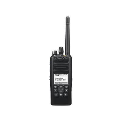 380-470 MHz, NXDN-DMR-Analógico, 5 W, Bluetooth, GPS, MicroSD, 1024 Canales, Incluye Batería, cargador, antena, y clip
