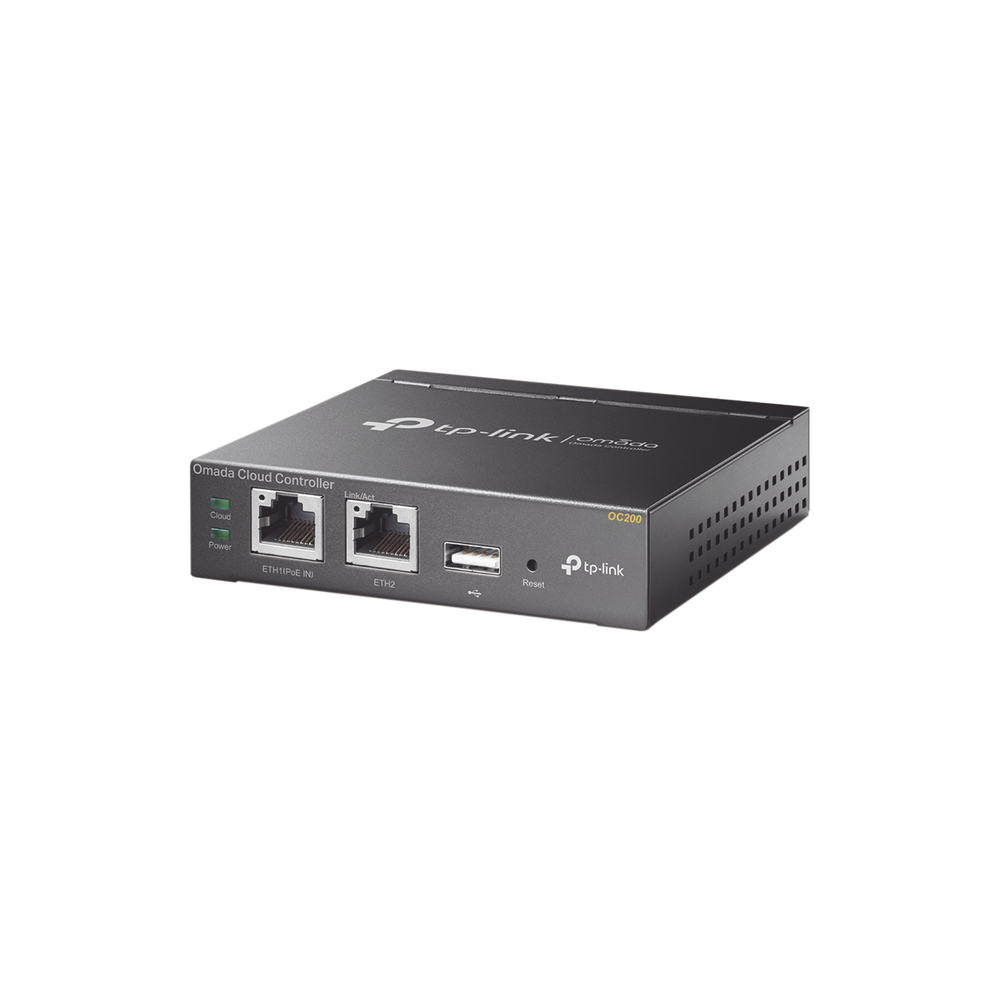 Controlador Omada Cloud para gestionar hasta 100 equipos Omada desde la nube, hotspot, alertas a correo, monitoreo RF, actualizaciones masivas, 2 puertos 10/100 Mbps, 802.3af/at.