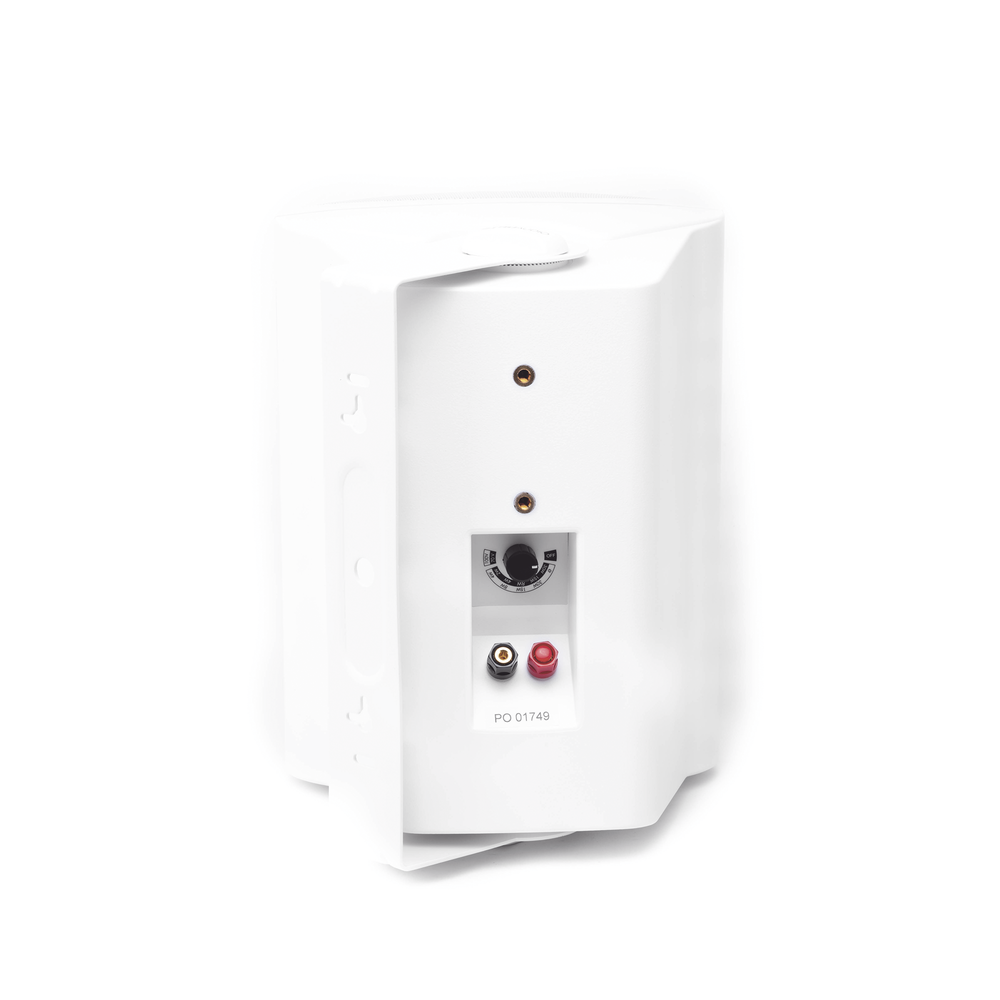 70V/100V 2-Way Outdoor Speaker, 6.5" Woofer, 1" Silk Soft Dome Tweeter, White.