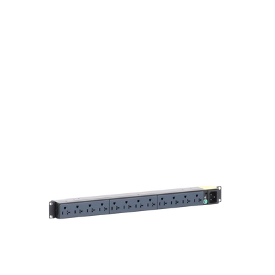 PDU Básico para Distribución de Energía, Enchufe de Entrada NEMA 5-20P, Con 12 Contactos NEMA 5-20R, Instalación Horizon
