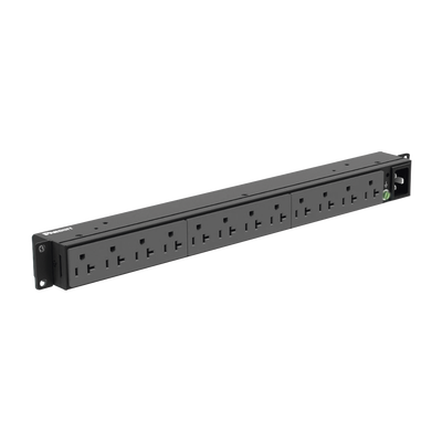 PDU Básico para Distribución de Energía, Enchufe de Entrada NEMA 5-20P, Con 12 Contactos NEMA 5-20R, Instalación Horizon
