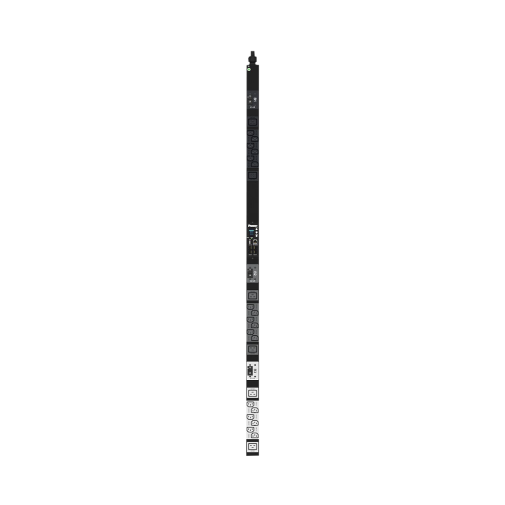 PDU Monitoreable (MI) para Distribución de Energía, Enchufe de Entrada NEMA L21-30P, Con 18 Salidas C13 y 6 C19, de Instalación Vertical, 208 Vca, 30 Amp