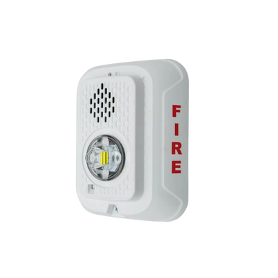 Sirena con Lámpara LED Estroboscópica / a 2 Hilos / Montaje en Pared / 12 o 24 Vcd / Configuración Estroboscópica Selecc