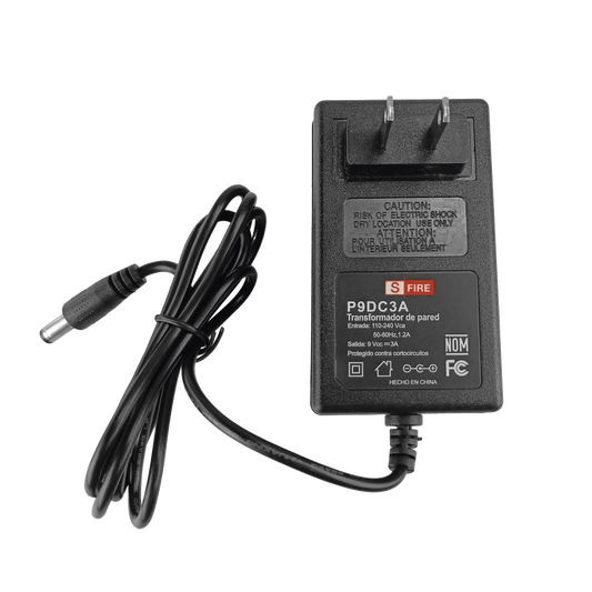 Fuente de Poder Regulada de 9 Vcd @ 3 A / Voltaje de Entrada de 100-240 Vca / Para Usos Múltiples / CCTV, Acceso, Asistencia, Alarmas, Etc. / Certificación NOM