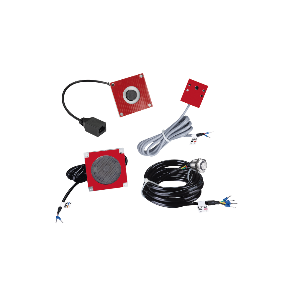 KIT de Accesorios para el modelo PA2F, incluye cámara, micrófono, parlante y botón, múltiples aplicaciones 