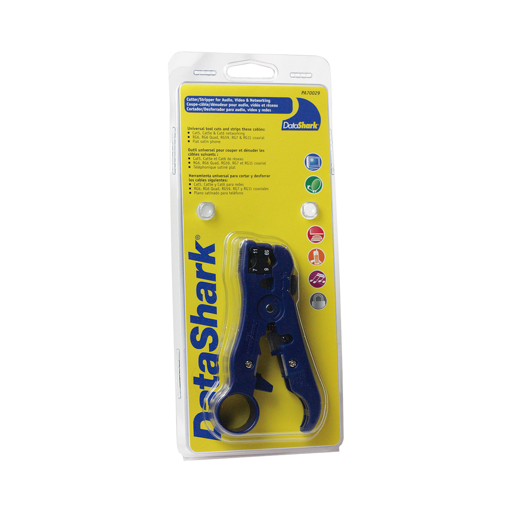 UTP/Coaxial cable stripper with cutter