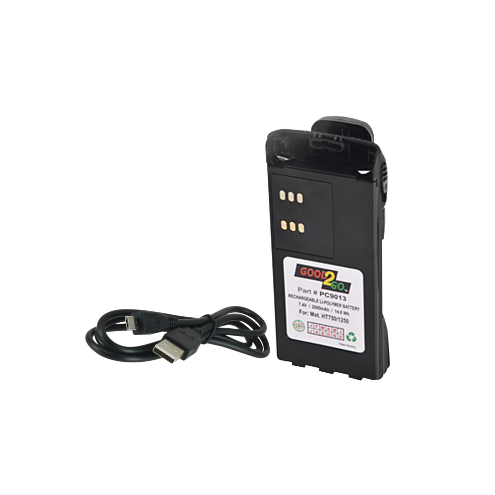  Batería con cargador USB integrado de Li-Ion 2000MAH  con clip  para radios Motorola HT750/1250, PRO5150/5550/7150/7350/7550