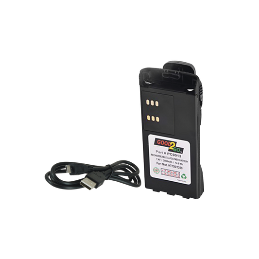  Batería con cargador USB integrado de Li-Ion 2000MAH  con clip  para radios Motorola HT750/1250, PRO5150/5550/7150/7350/7550