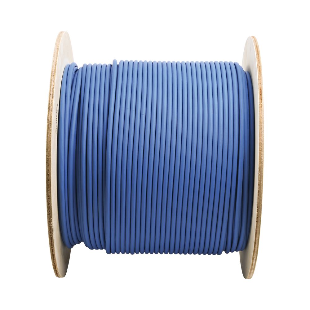 Bobina de Cable Blindado F/UTP de 4 Pares, Cat6A, Soporte de Aplicaciones 10GBase-T, LSZH (Libre de Gases Tóxicos), Color Azul, 305m