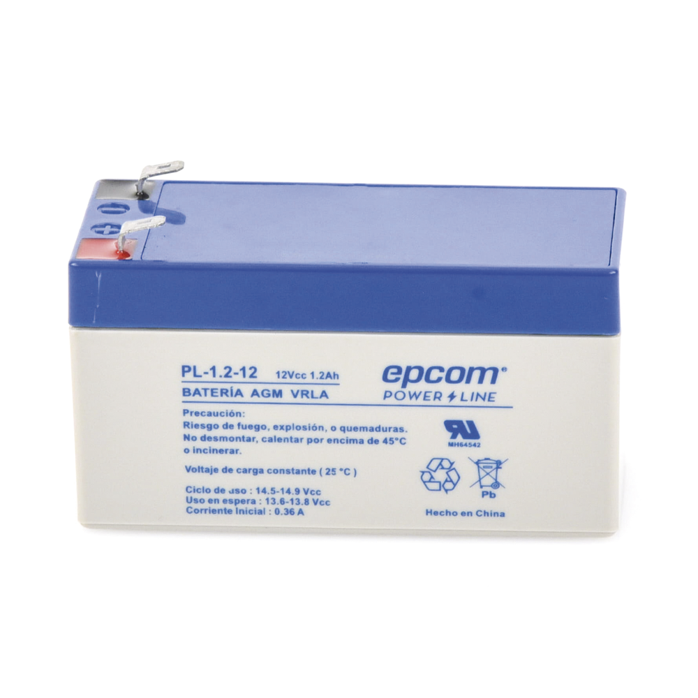 Electronic Equipment Backup Battery / UL / 12V @ 1.2 Ah / AGM-VRLA Technology / For use in Intrusion Alarms / Fire / Access Control / CCTV / F1 Terminals.