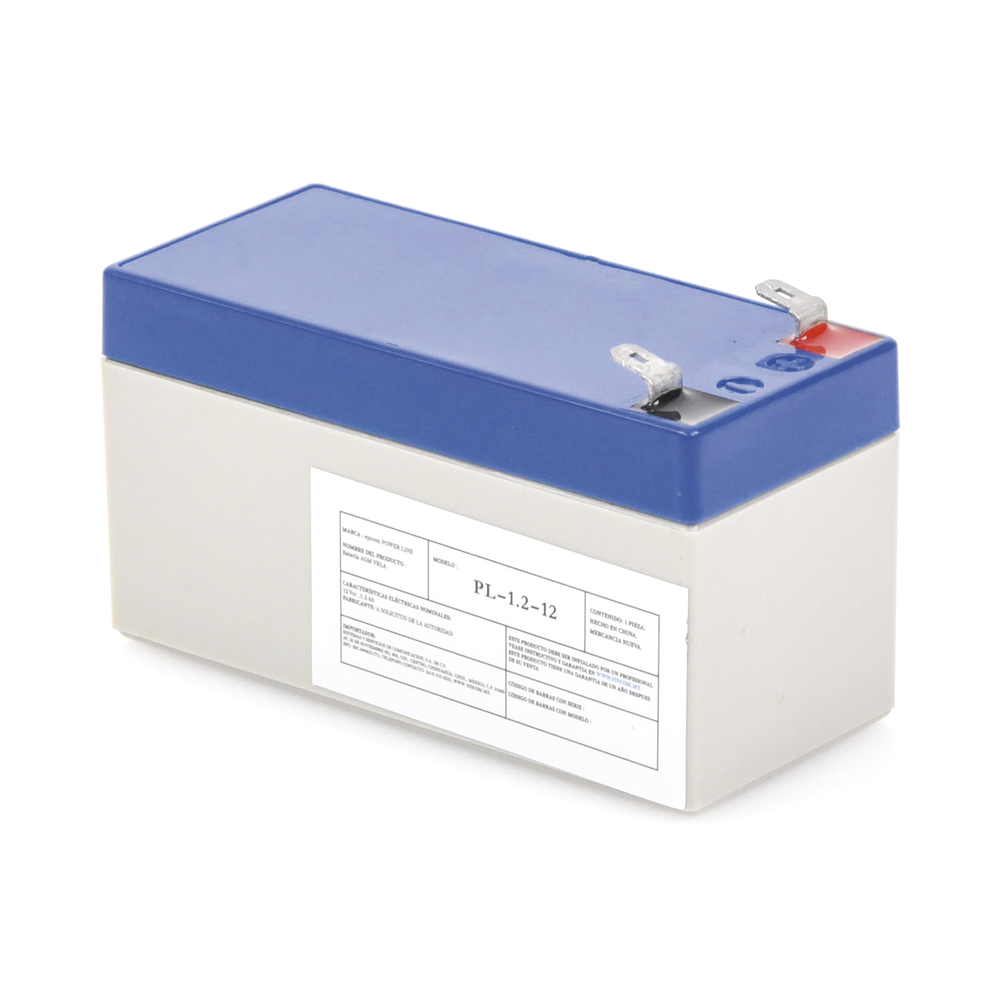 Batería de respaldo de equipo electrónico / UL / 12V @ 1.2 Ah / Tecnología AGM-VRLA / Para uso en Alarmas de intrusión / Incendio/ Control de acceso / CCTV / Terminales F1.
