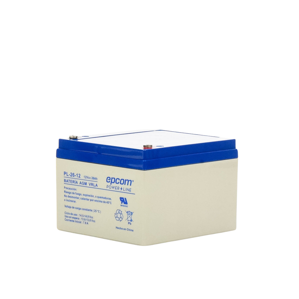 Backup Battery for electronic equipment / UL / 12V @ 26 Ah / AGM-VRLA Technology / Use in: Intrusion Alarms / Fire / Access Control / CCTV / F1 Type Terminals.