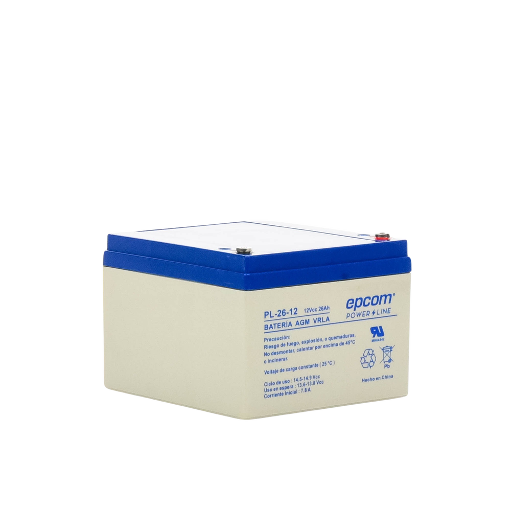 Backup Battery for electronic equipment / UL / 12V @ 26 Ah / AGM-VRLA Technology / Use in: Intrusion Alarms / Fire / Access Control / CCTV / F1 Type Terminals.