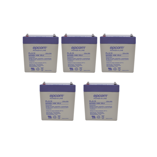 Paquete de 5 Baterías PL-5-12, Ahorre $ con este KIT 