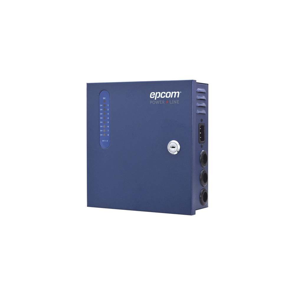 Professional 12-15 VDC @ 8 Amp power supply for 8 cameras, input voltage: 96-264 VAC